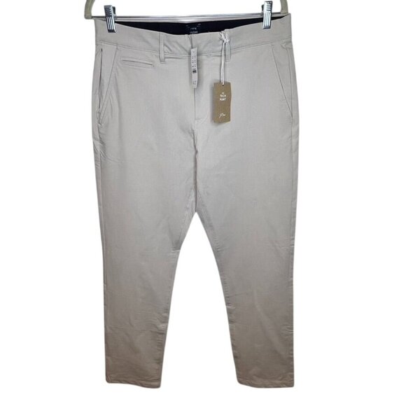J.Crew Mens 770 Straight-Fit Tech Pant Size W31 L32 Cotton Blend Beige NWT - Picture 2 of 10